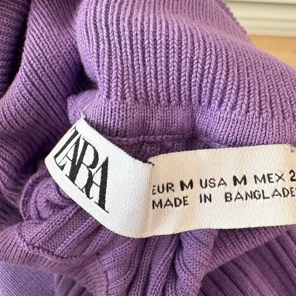 Zara Violet Ribbed Turtleneck Sweater size M - Picture 5 of 6